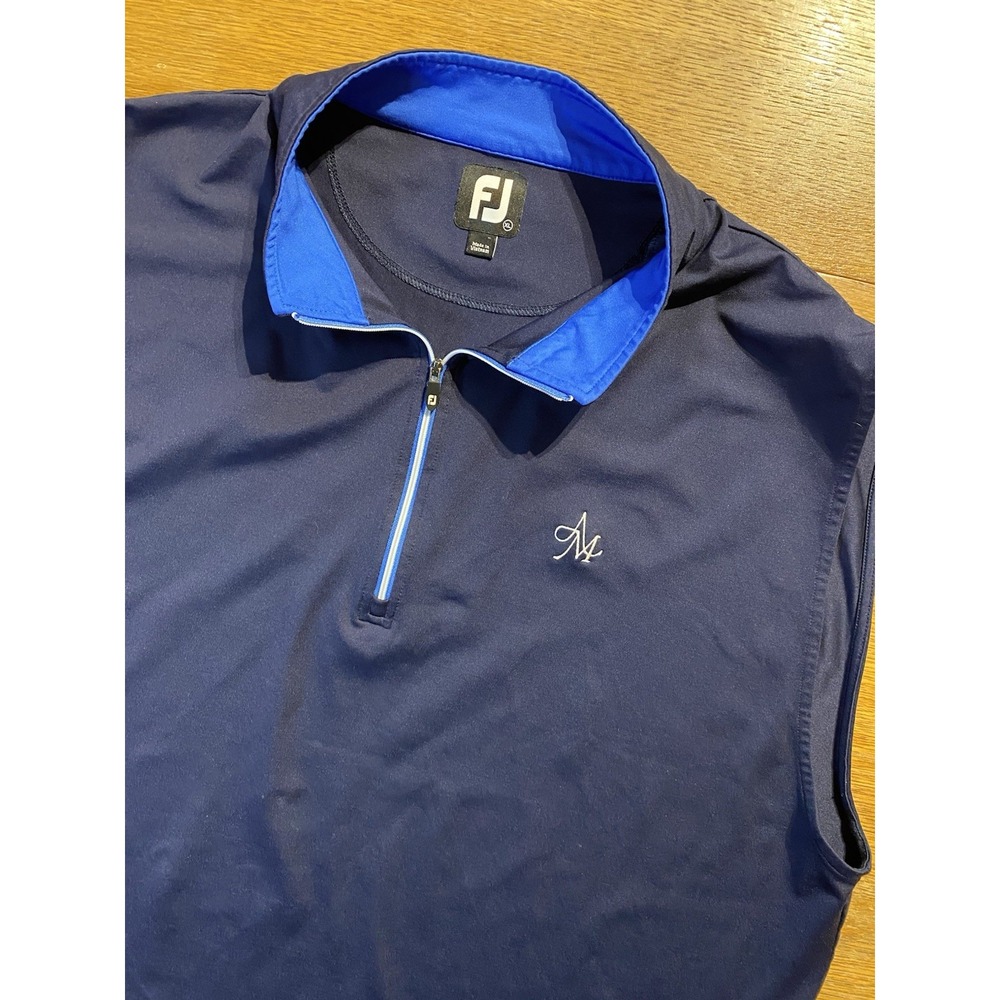 Footjoy 1/2 Zip Vest men Size XL Blue‎ Performance Golf Stretch Wicking FJ  EUC